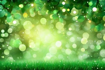 Obraz premium Enchanting Green Nature Background Lush Grass and Leaves