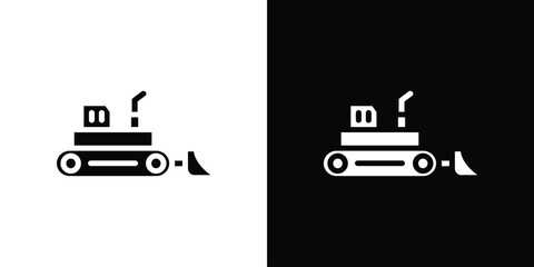 Bulldozer icon set Vector Design for mobile concept and web design.