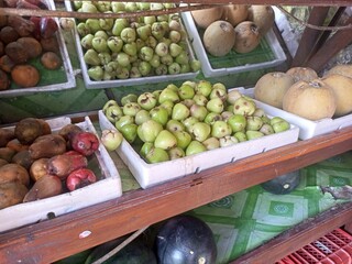 Fresh Tropical Fruits at a Market Stall
