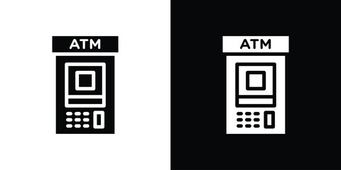 ATM machine icon set Vector Design for mobile concept and web design.