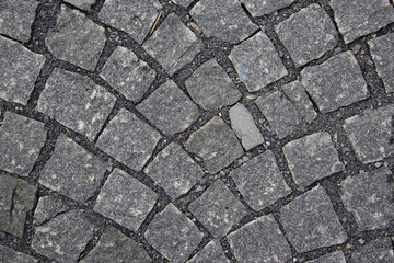 Texture paving stones hard road surface gray asphalt pattern square bars background landscape design