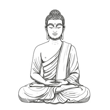 recommend clip art: Buddha Meditation Pose Outline Vector