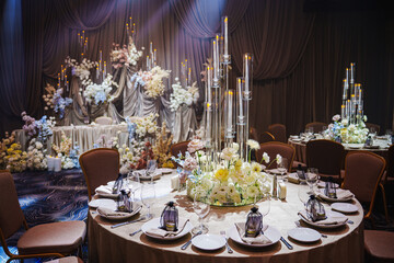 Elegant table setting for a floral-themed event at a luxury venue