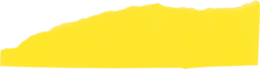 Obraz premium Yellow torn paper texture isolated on white background for creative design and background use