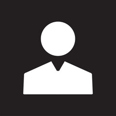 User icon vector. Profile symbol in trendy flat style. Profile vector icon illustration isolated on black background