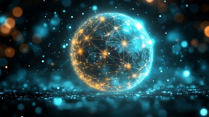 Global network sphere graphic design.