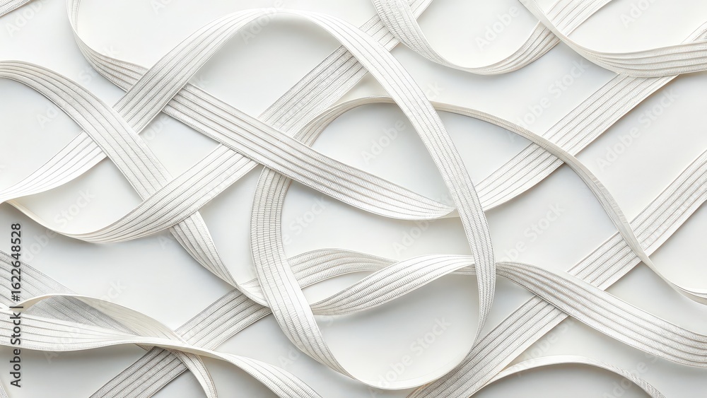 Wall mural elastic bands abstract: intertwined elastic bands create an intricate web of texture and form, ideal