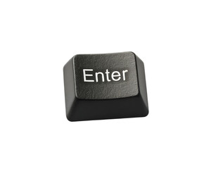Single "Enter" key from a computer keyboard, isolated on a white background
