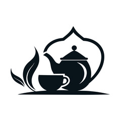      Tea house logo vector illustration.

