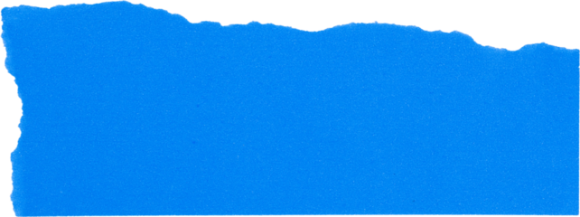 Torn blue paper texture with rough edges on white background for creative design and artistic projects