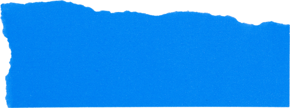 Torn blue paper texture with rough edges on white background for creative design and artistic projects