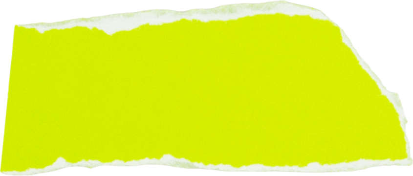 Bright yellow torn paper texture isolated on white background for creative design or background use