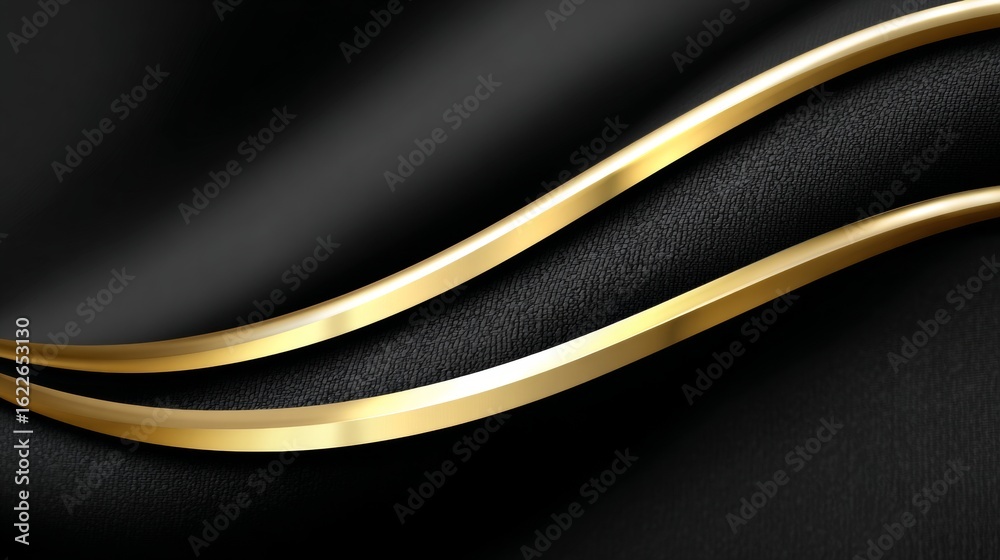 Canvas Prints elegant black fabric with golden curves creating a luxurious background for upscale design projects