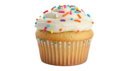 Isolated Cupcake with Sprinkles