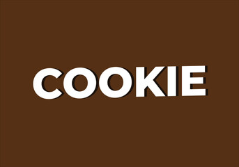 COOKIE Typography Design &ndash; Sweet Snack Word Art on Brown Background