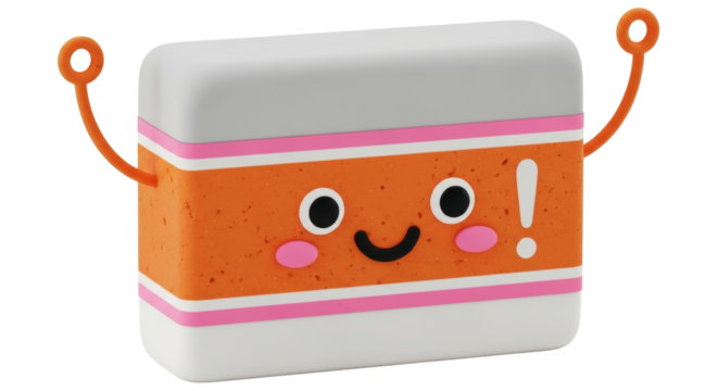 Isolated Smiling Eraser Cartoon