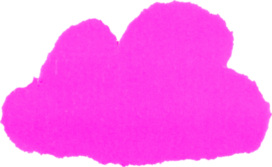 Pink cloud shape paper cutout isolated on white background for crafting, decoration or promotional materials