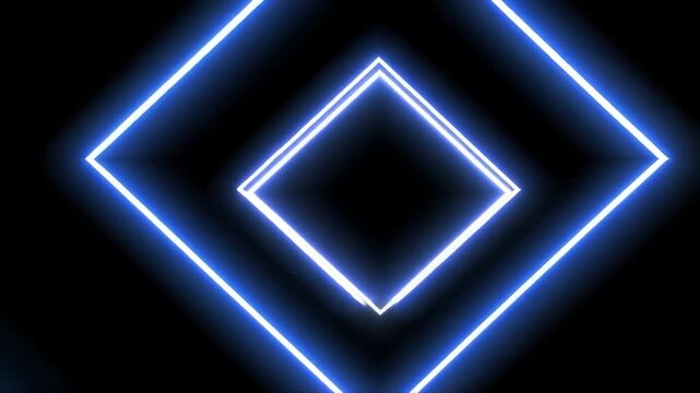 Abstract Neon Blue Diamond Light Glowing Frame