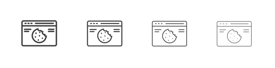 web Cookies icon concept Linear Pictogram. Simple element illustration.