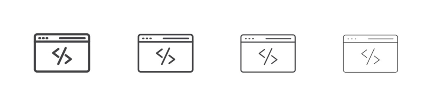 Web Code icon concept Linear Pictogram. Simple element illustration.