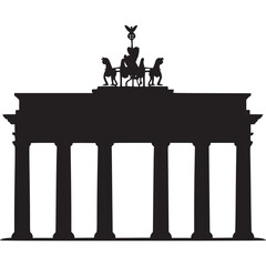 Silhouette of the brandenburg gate with quadriga on transparent background © SurrealSee