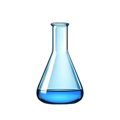 Blue Liquid in Erlenmeyer Flask Laboratory Glassware