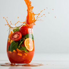 Fresh tomato juice in glass 