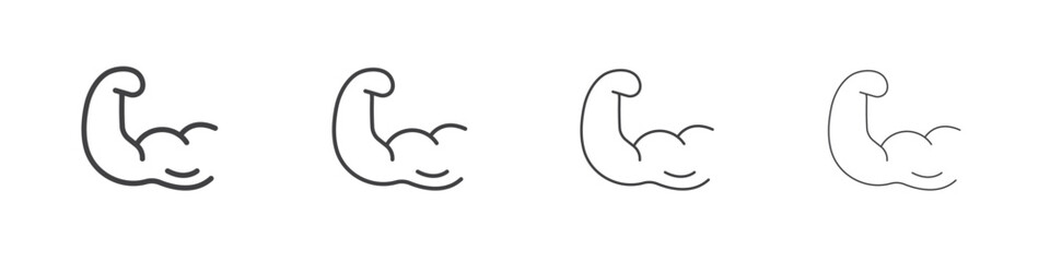 Strong arm icon concept Linear Pictogram. Simple element illustration.