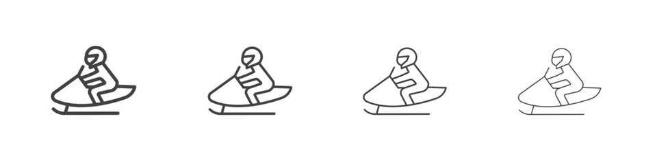 Snowmobile sport icon concept Linear Pictogram. Simple element illustration.