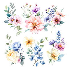 Fototapeta premium flowers on a white background