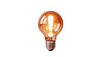 Illuminated Lightbulb with Exclamation Mark - Idea, Warning, Alert Concept