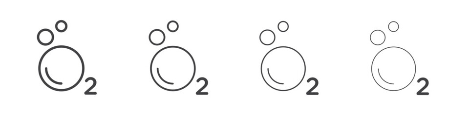 Oxygen O2 icon concept Linear Pictogram. Simple element illustration.