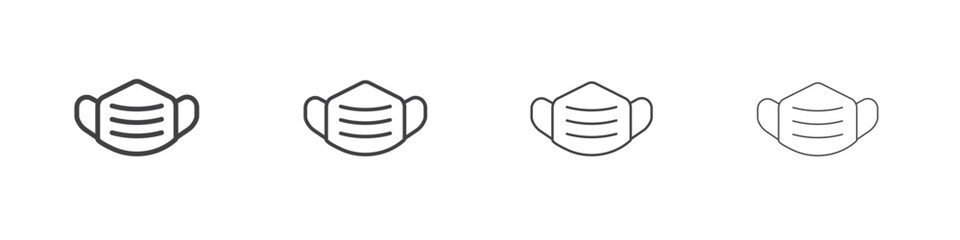 Fototapeta premium Medical mask icon concept Linear Pictogram. Simple element illustration.
