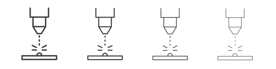 Obraz premium Laser machine icon concept Linear Pictogram. Simple element illustration.