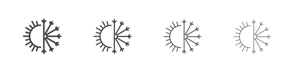 Hot and cold icon concept Linear Pictogram. Simple element illustration.