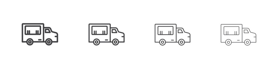 Food truck icon concept Linear Pictogram. Simple element illustration.