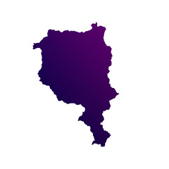 Swiss Ticino map isolated on transparent white background. Blue and purple gradient textured map isolated on transparent png