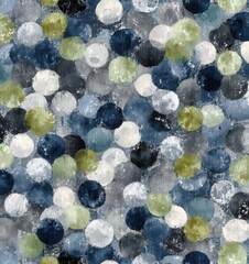 seamless abstract mixed media pattern with geometric shapes on light background. seamless abstract polka dot pattern with grunge textures in navy and sage