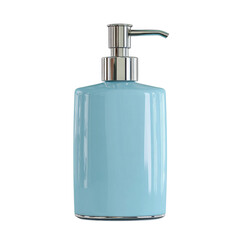 Obraz premium Blue soap dispenser pump on transparent background