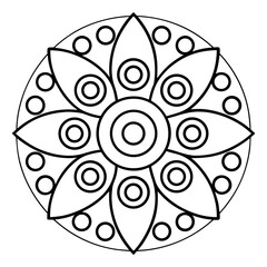 Circular Mandala with Repeating Oval Shapes Coloring Page