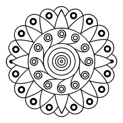 Circular Mandala with Repeating Rectangle Shapes Coloring Page