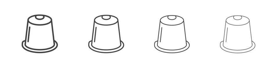 Coffee capsule icon concept Linear Pictogram. Simple element illustration.