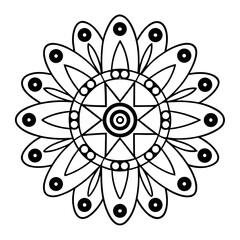 Circular Mandala with Repeating Rectangle Shapes Coloring Page
