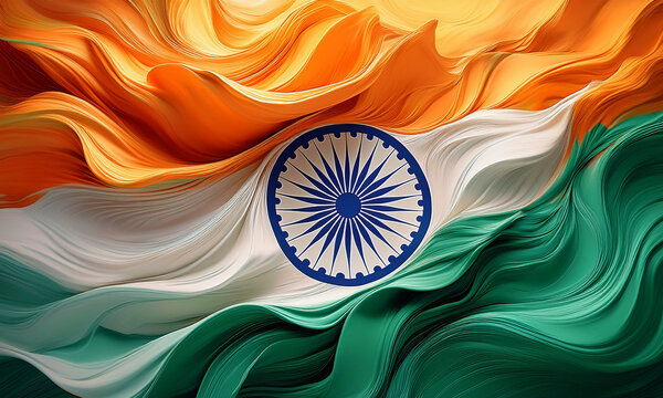 illustration of Abstract tricolor Indian flag watercolor background for Happy Independence Day of India
 - Powered by Adobe