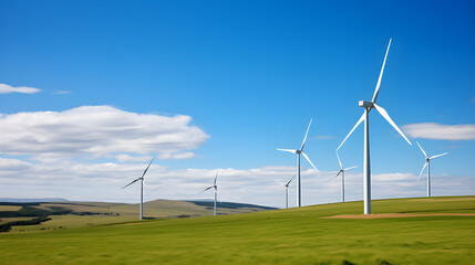 Wind Turbines In the Day with Clear Sky, Onshore Wind Farm, Wind Energy, Sustainable Energy