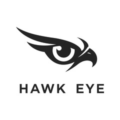  Hawk Eye with Flying Eagle Head Logo Vector Illustration