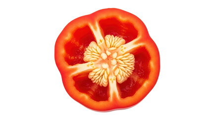 Isolated red bell pepper half