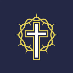 cross vector abstract logo modern style