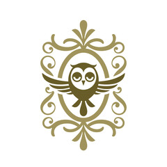 Fototapeta premium owl ornaments vector abstract logo modern style