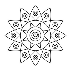 Circular Mandala with Repeating Triangle Shapes Coloring Page